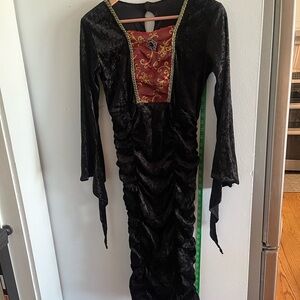 Sorceress Black and Red Long Sleeve Dress